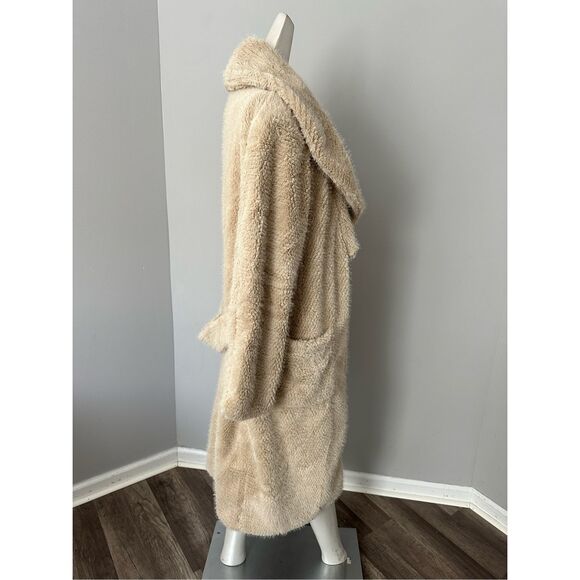 One Teaspoon The Wonderland Wide Collar Faux Fur Long Line Coat Medium $278 - Picture 10 of 15
